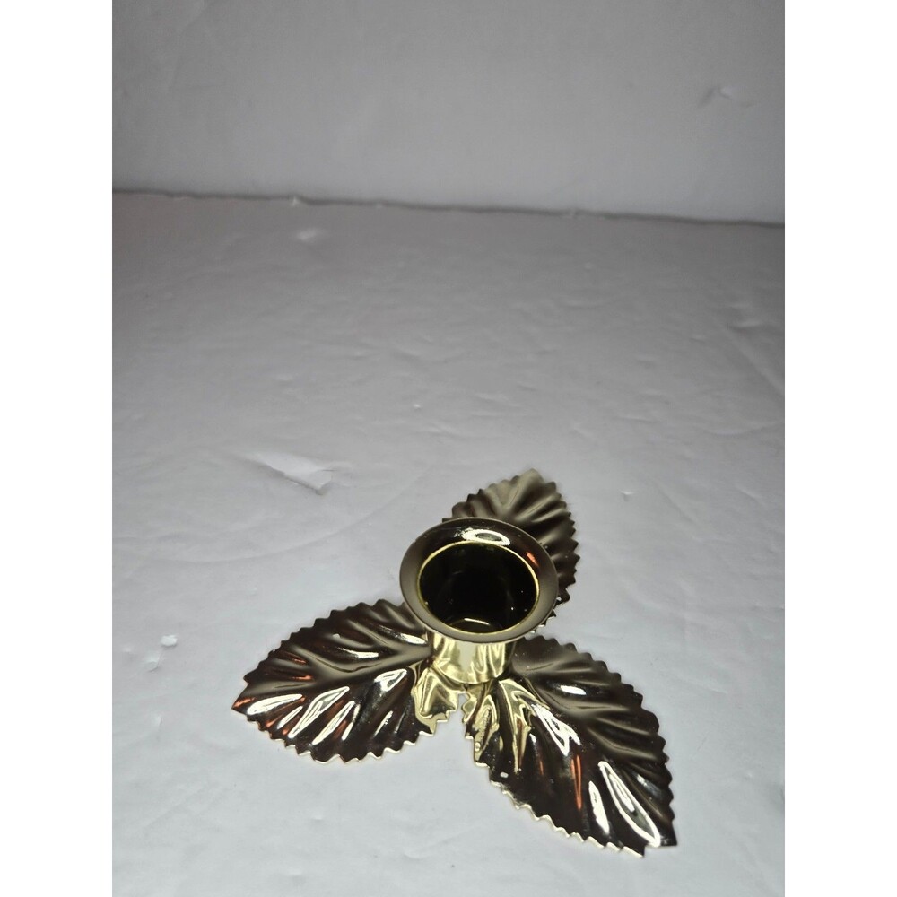 Brass Metal Candle Holder Leaf Design
